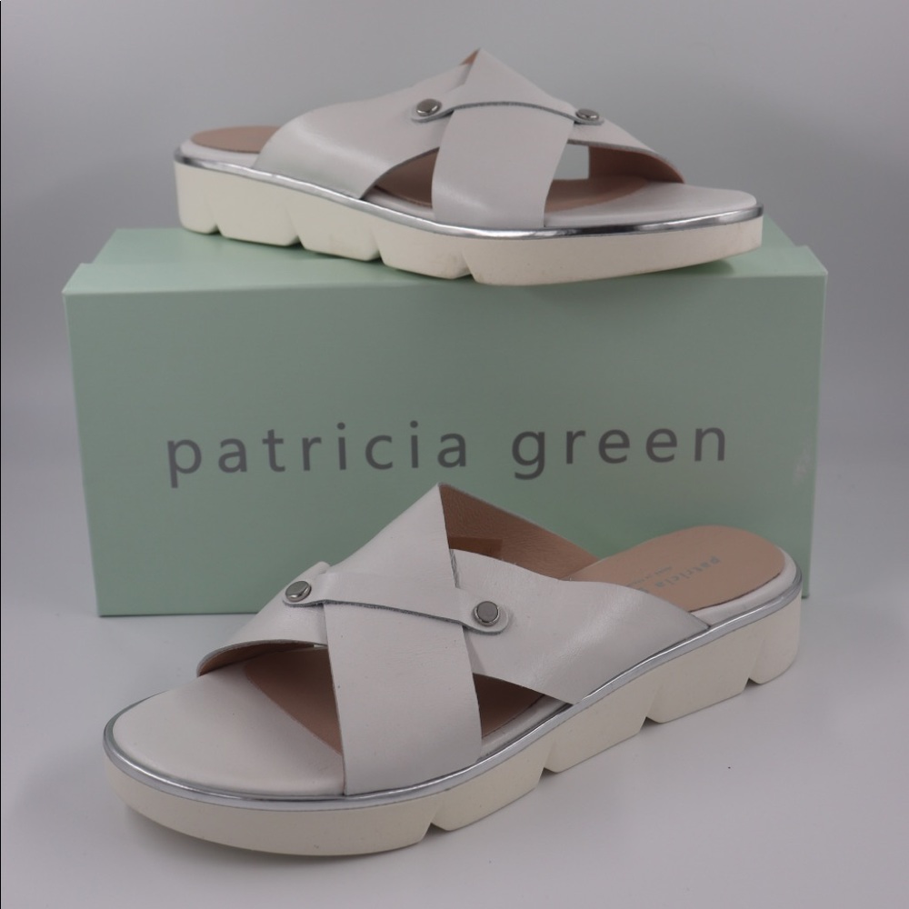 Patricia Green White Leather Catalina Sandal